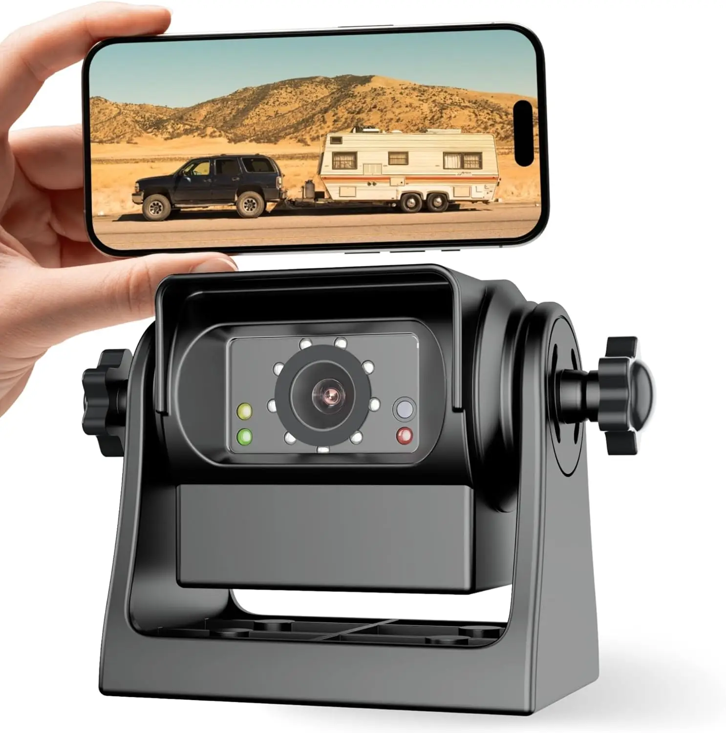 Wireless Hitch Camera with WiFi, Magnetic Mount, Night Vision for Trailers, RVs, Trucks - iPhone/Android Compatible