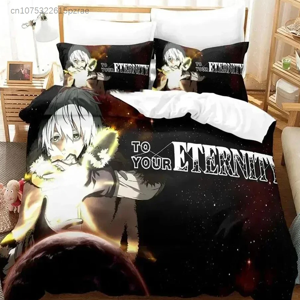 Anime To Your Eternity Bedding Set Duvet Cover Bed Set Quilt Cover Pillowcase Comforter King Queen Size Boys Adult Bedding Set