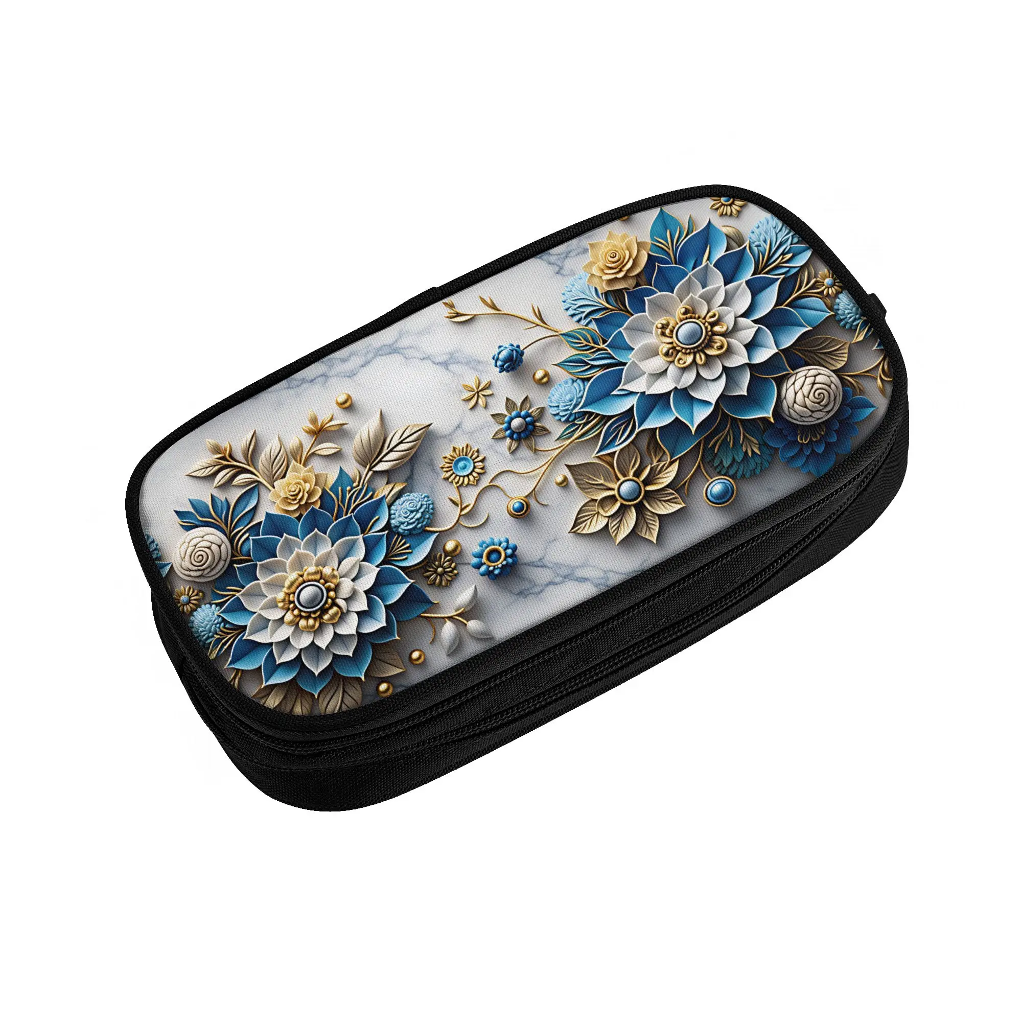 Luxury High 3D Floral Kawaii Pencil Cases Boys Girls Big Capacity Fashion Trend 3D Flowers Pencil Pouch Students Stationery