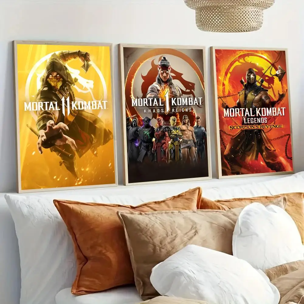 M-MORTAL KOMBAT Game Poster Modern Home Living Bedroom Bar Hallway Waterproof Wall Art Aesthetic Decor