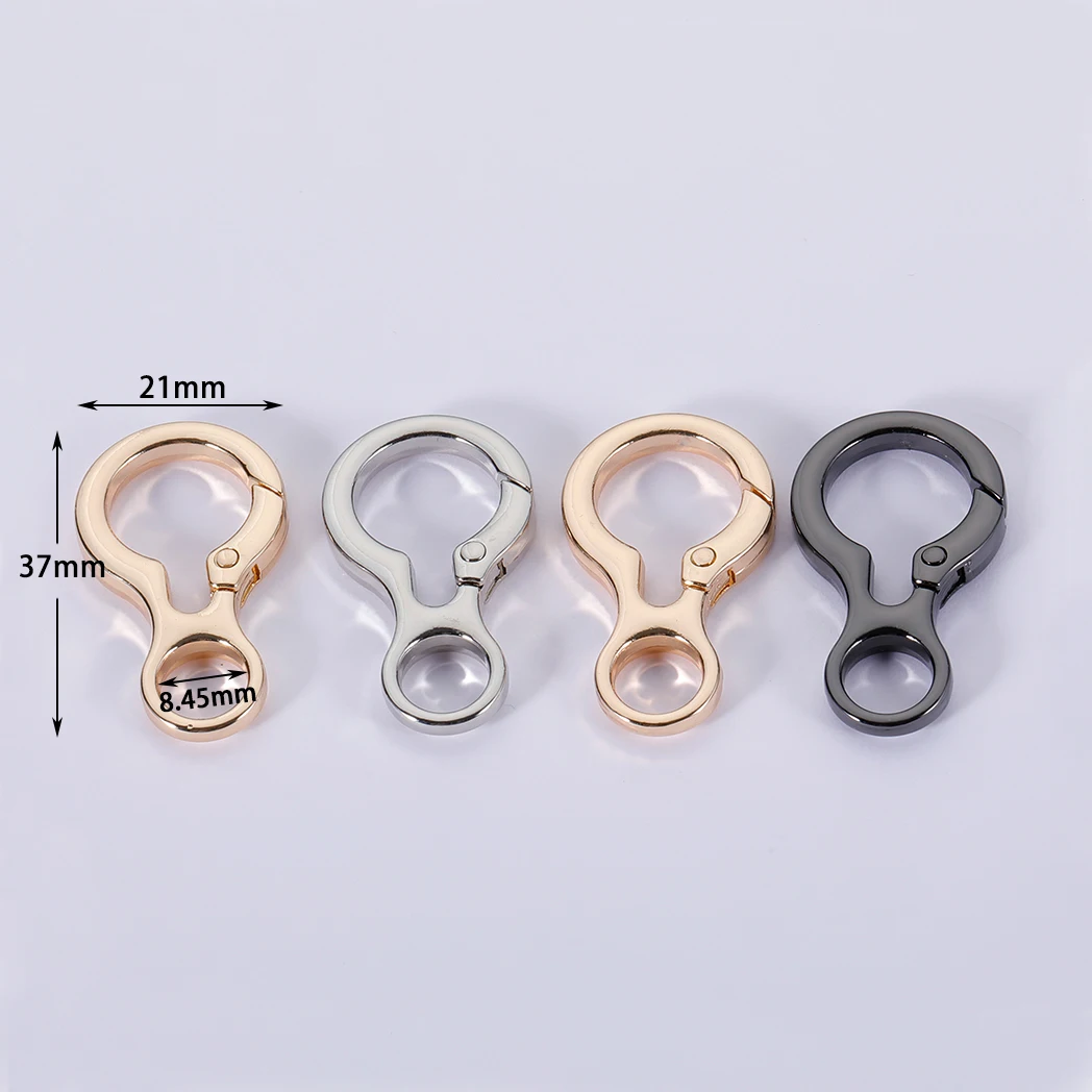 5/10pcs Round Lobster Leather Bag Handbag Strap Connector Pendant Keyring Spring Key Ring Snap Clasp Clip Trigger Hook