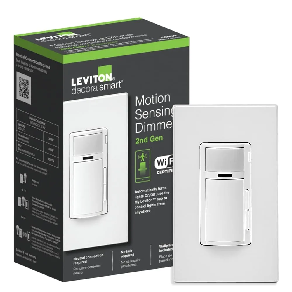 

Decora Smart Motion Sensing Dimmer Switch, Wi-Fi 2nd Gen, Neutral Wire Required, Works with My , Alexa, Google Assistant