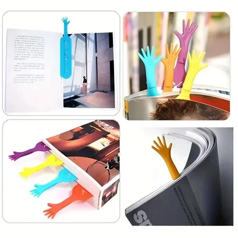 2024 New 4Pcs/box Creative Finger Novelty Bookmark Funny Books Mark for Pages Kids Gifts School Stationery Supplies Friend Gifts