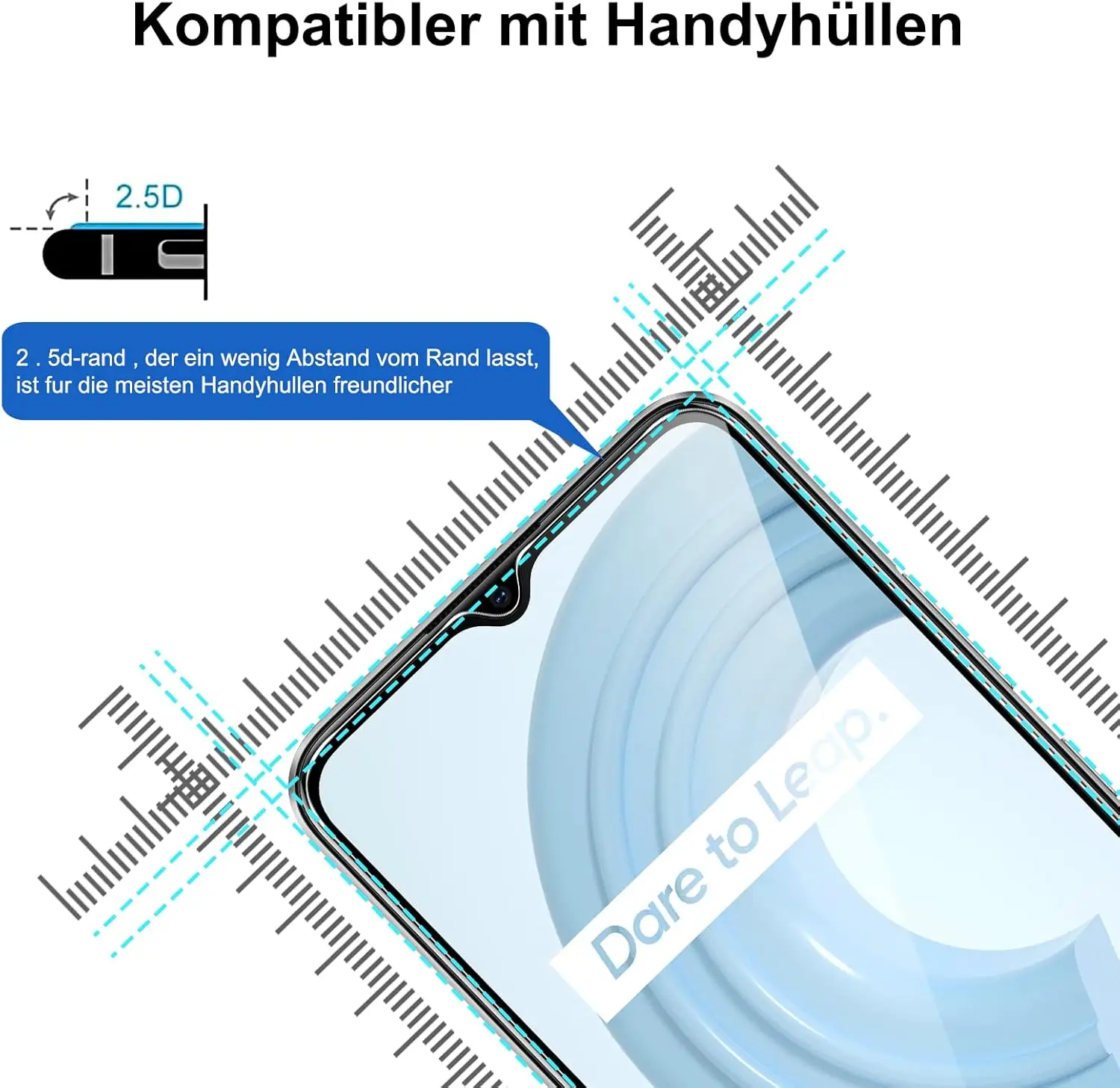 For Realme C21Y C25Y Tempered Glass Protective Film, Scratch Resistant and Bubble Free, 9H Hardness
