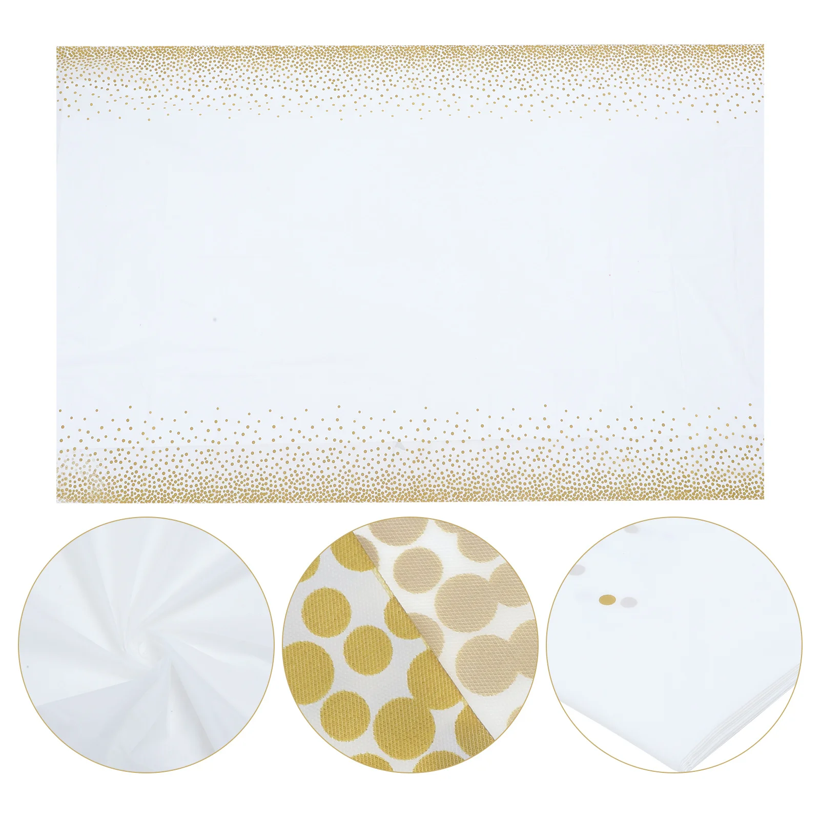 

5Pcs Golden Dot Disposable Tablecloth Rectangular Party Decor Table Cover for Picnic Bbq Wedding Birthday Dinner