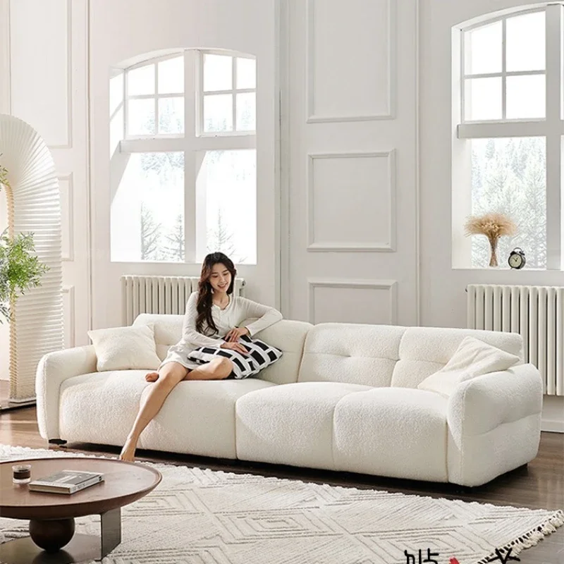 

Modern Cloud Tuoduo Silent Lambswool Fabric Living Room Sofa