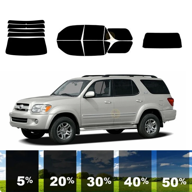 

precut Removable Window Tint Film For Car 100% UVR 5%-35%VLT Heat Insulation Carbon ﻿For TOYOTA SEQUOIA 4 DR SUV 2001-2007