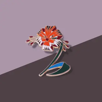 虎百合琺瑯胸針 美麗的花卉金屬徽章 愛麗絲夢幻植物胸針 8 最佳銷售 老虎胸針 - №6
