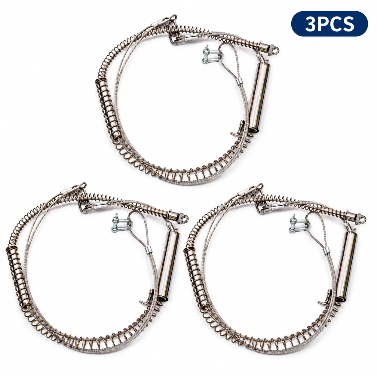 4mm 3PC Stronger Spring For the Wild Boar Trap Replacement With Nuts Wire Rope Dia