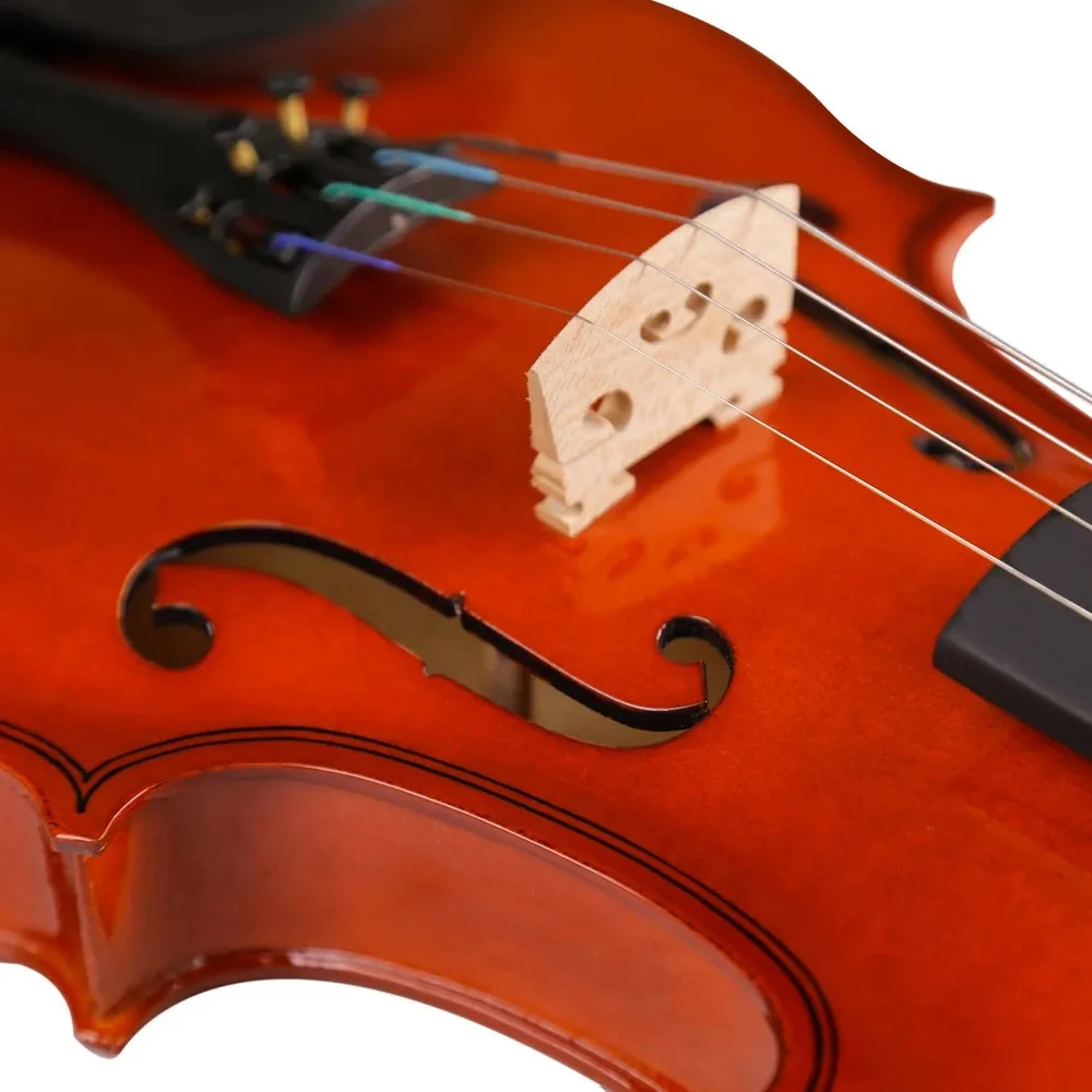 4/4 3/4 Solid Wood Violin for Beginners, Student Violin Set with Case Bow Strings, Practice Performance Violin