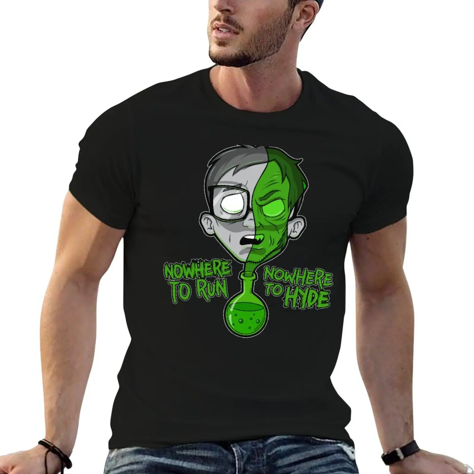 Nowhere To Hyde (Green) T-Shirt Plus Size Summer Casual T-Shirt