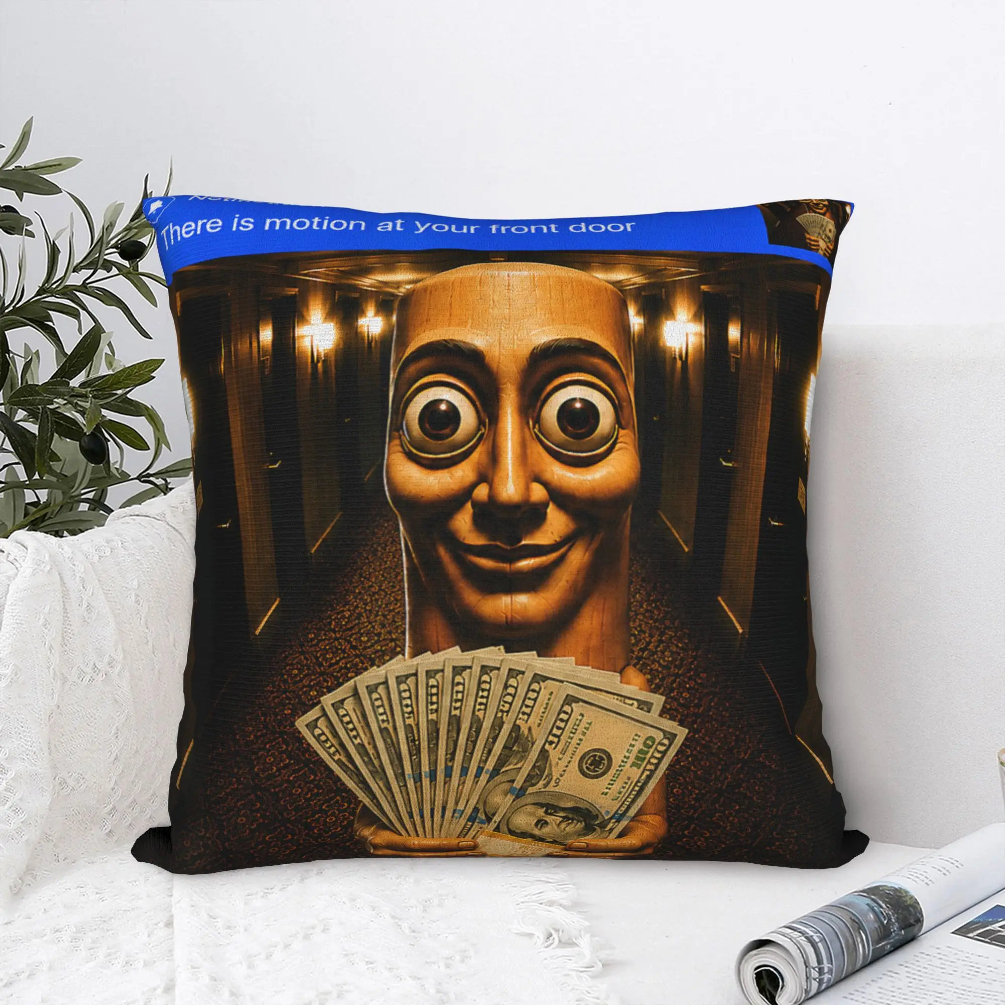 Pillow Case There is Motion at Your Front Tung Tung Tung Sahur Meme Pillow Cover For Sofa Car Home Decor Retro Pillowcases