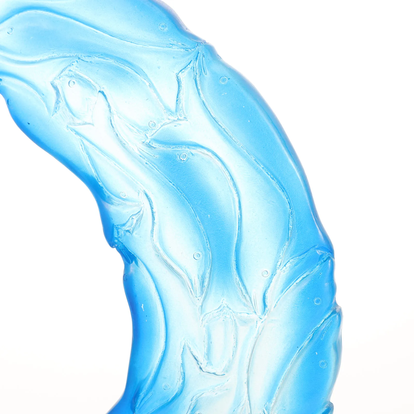 

Blue Resin Large 20cm Wave Sculpture Ocean Themed Statue Handmade Craft Desktop Decoration With Iron Stand Home Accessory