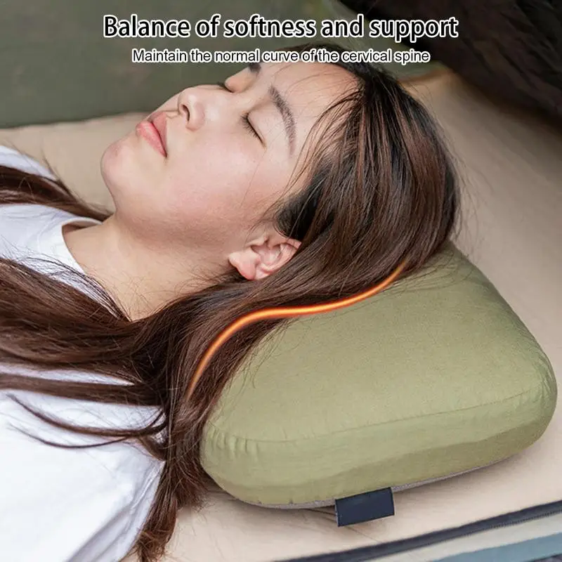 Hiking Pillow Portable Camping Pillows Slow Rebound Neck Pillows Compressible Pillows With Breathable Cover For Airplane Travel