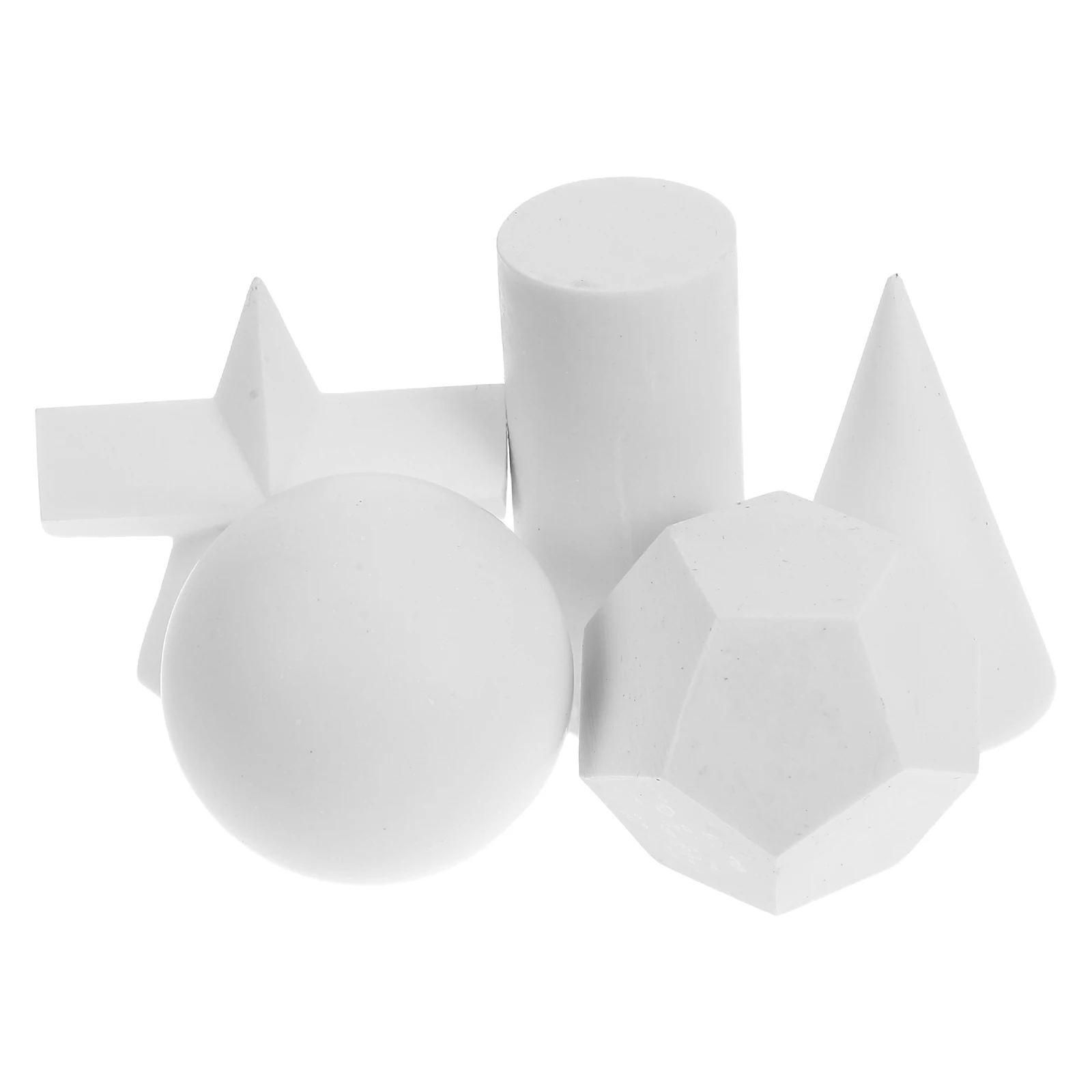 5pcs Resin Geometric s Sketch Practice Drawing Supplies 3D Geometry Props Simple Geometry Simulation Gypsum Statue For