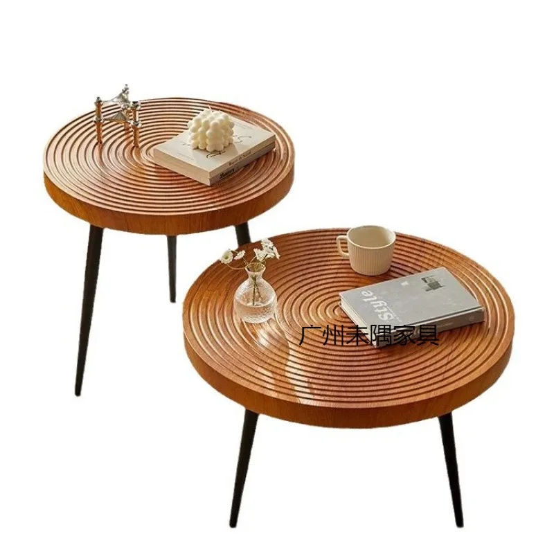 طاولات القهوة اليابانية الإبداعية غرفة المعيشة طاولة شاي خشبية حلقة الشمال بسيطة صغيرة المنزلية أريكة مستديرة طاولة شاي الأثاث #5