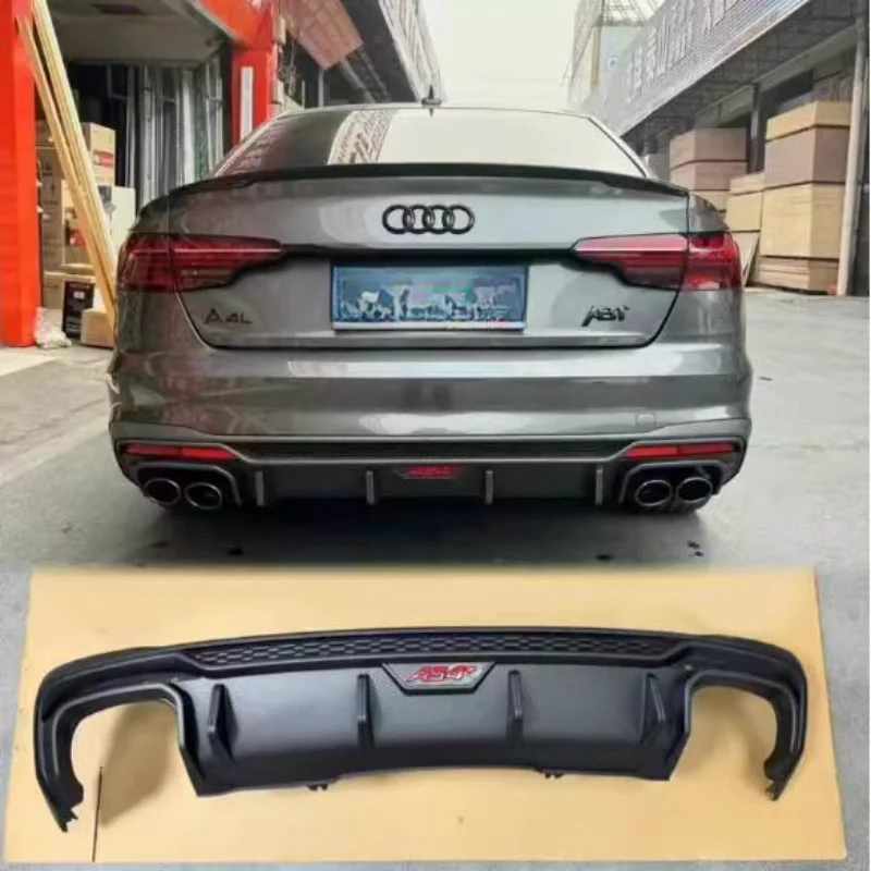 Для Audi A4 S Line S4 B10 2020 2022 2024, задний диффузор, спойлер, выхлопная горло, высококачественный бампер, черный АБС-пластик, автоаксессуары