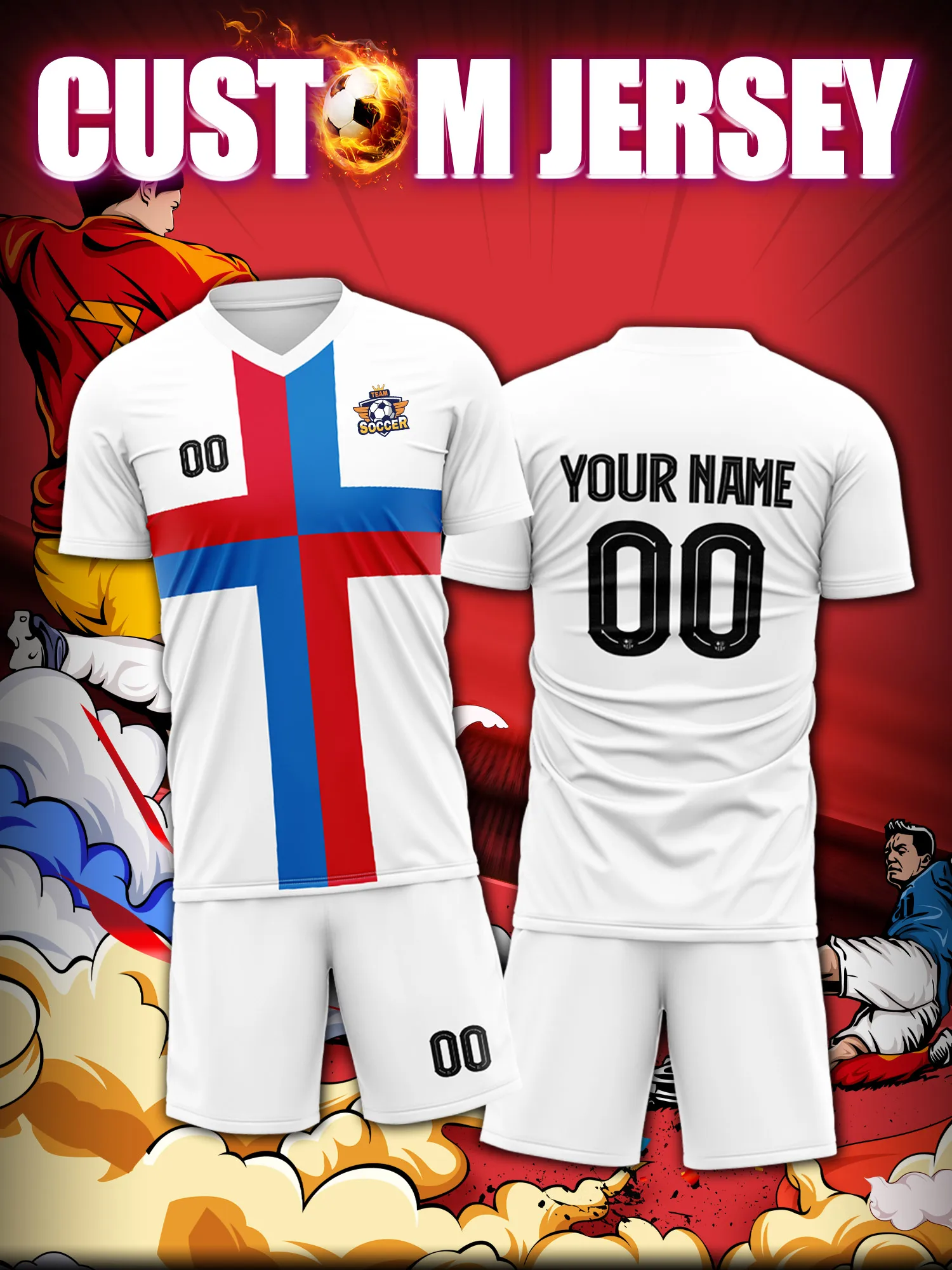 

Футболка для футбола с индивидуальным изображением, номером и именем, комплект для всей семьи, друзей, команды или группы.