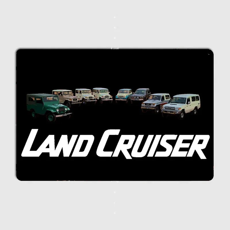 Classic Car Land Cruiser Lineup Off-Road Poster Metal Sign Posters Custom Wall Decorations Room Decoration Interior Home Decor