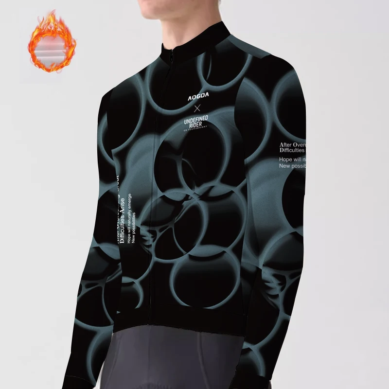 

Aogda Man Cycling Jersey Winter Cycling Clothing Long Sleeve Thermal Fleece Bike Jersey Keep Warm Bicycle Clothing