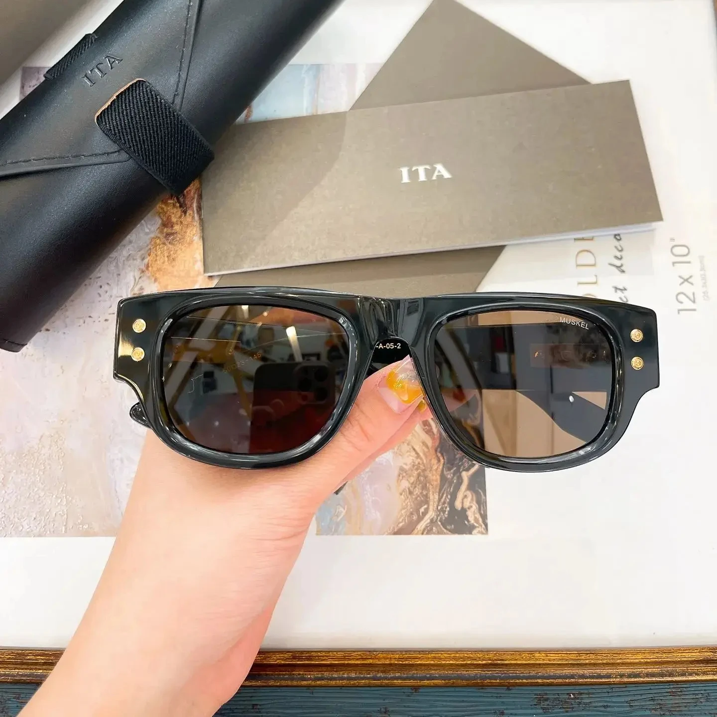 

Новое поступление LUXURYDITA MAUSKEL DTS701 Высокое качество Ретро мужские очки модные UV400 поляризационные женские солнцезащитные очки с антибликовым покрытием для вождения