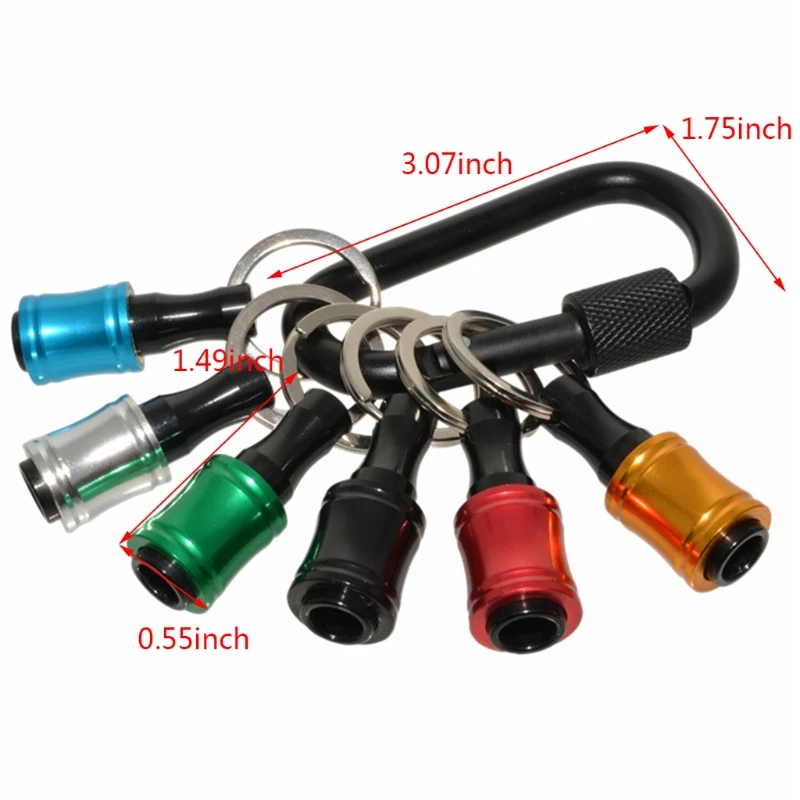 K1KA 1/4 Inch Shank Keychain Extension Bar Screwdriver Bits Holder Socket Adapter