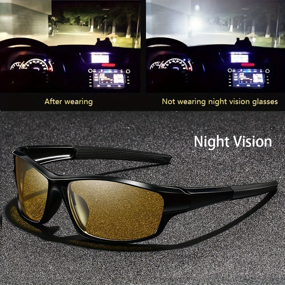 3 Stück gelbe Nachtsicht-Anti-Glare-Brille für Männer und Frauen, zum Fahren, Angeln, Strand, Sonnenbrille, UV-Schutz, Polycarbonat-Brille – Detail 6