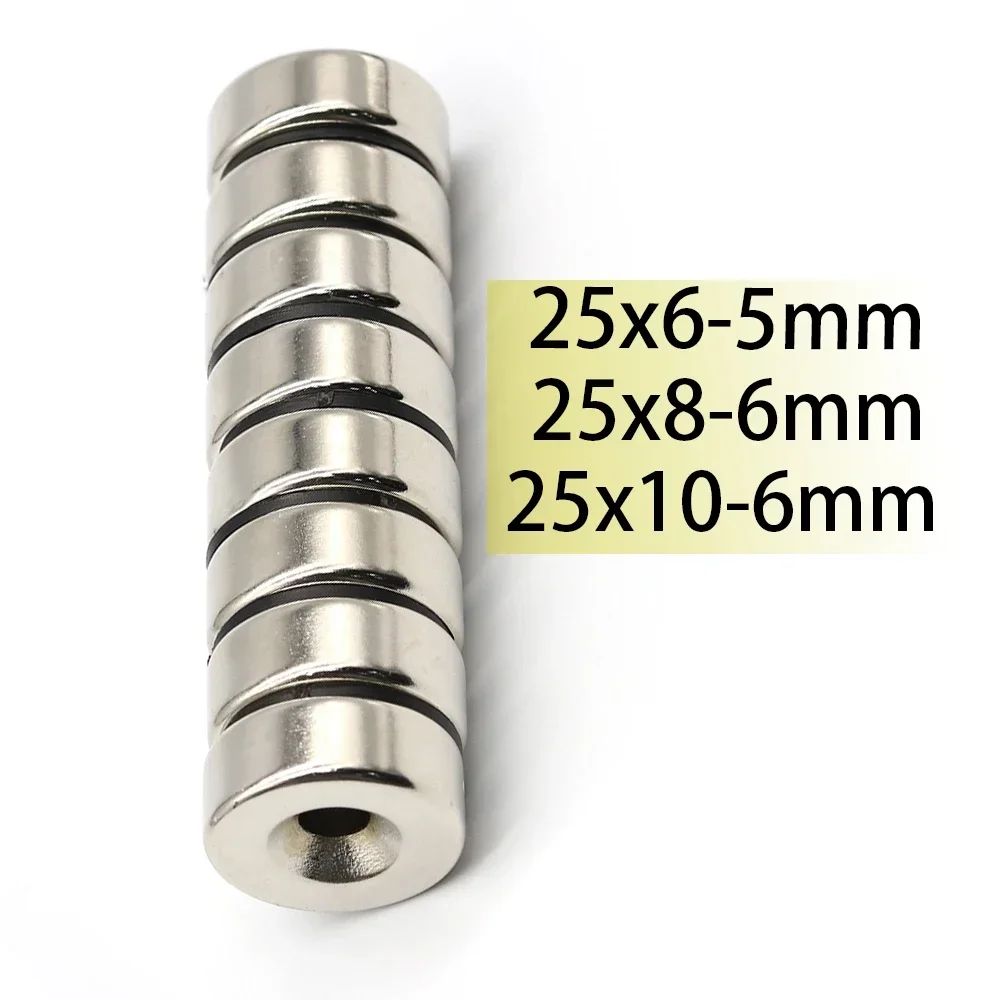 N35 25x3-5mm  25x4-5 25x5-5 Neodymium Hole 25x3 Ring Magnet Super Powerful Round Countersink Disc Magnetic  Ring Project Diy
