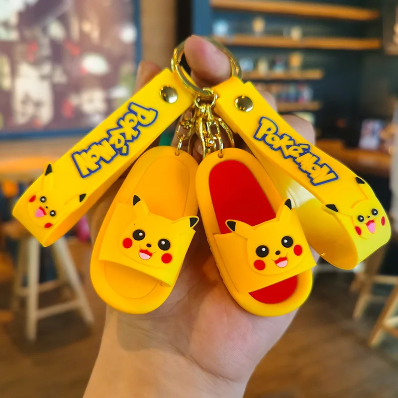 

Cute Cartoon Slippers Pikachu Keychain Student Bag Car Key Ring Gift for Travel Companion Small Gift for Cultural Tourism