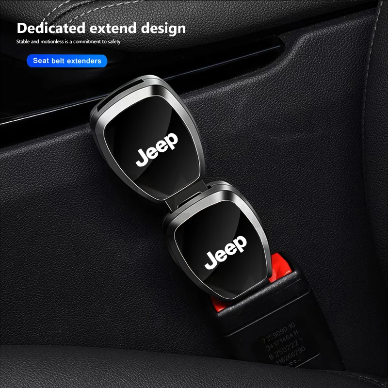 Car Seat Belt Extender Clip Adjustable Safety Buckle Plug For Jeep Grand Cherokee Wrangler JK Gladiator Compass Renegade Patriot