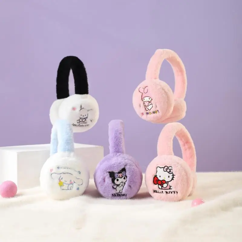 Kawaii Children's Plush Earmuffs, Warm, Outdoor, Antifreeze Ear Warmer, Sanrio Cartoon, Hello Kitty, My Melody, Clothing  W