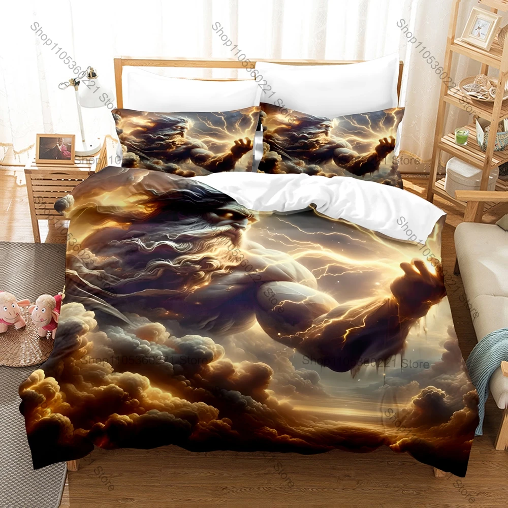 Personality Zeus King of Gods Greek Mythology Printed New Bedding Set Duvet Cover With Pillowcases Home Bed Linen