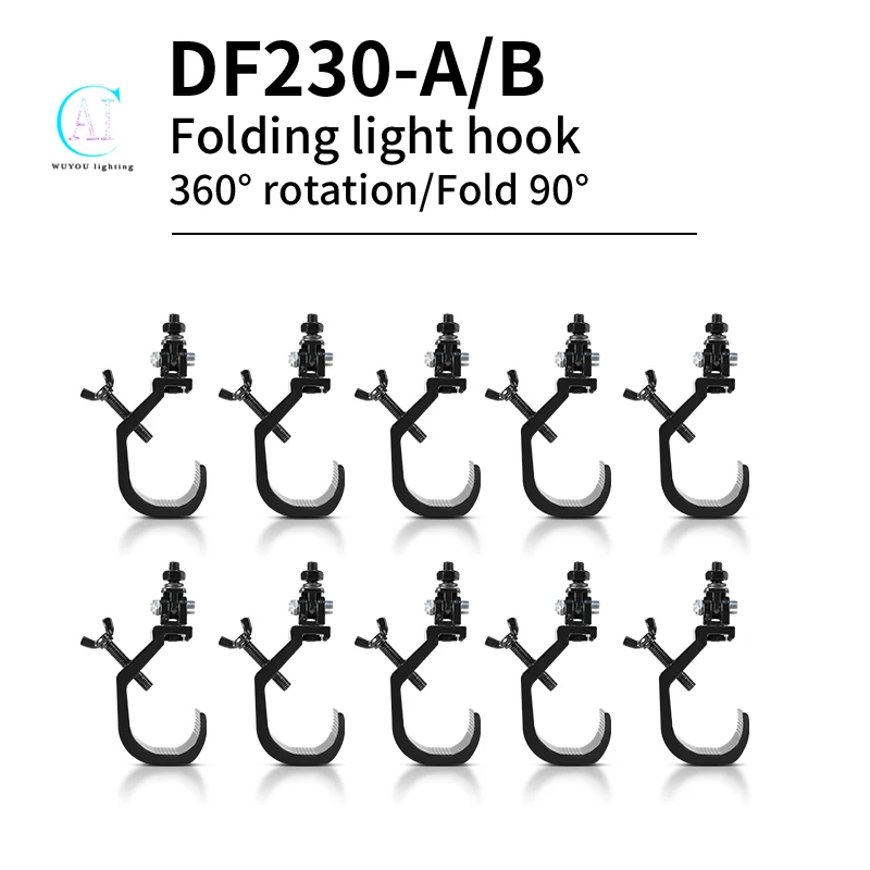 

10pcs 40-58mm Square Tube Mount Folding Clamps Aluminum Truss Round Pipe Stage Lighting Fold Clamp Hooks For DJ LED Par Light