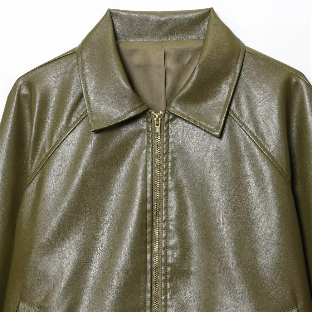 秋の新作 レディース カジュアルファッション ドローストリングストラップ ハンサム PUレザー ジャケット コート ショートレザージャケット