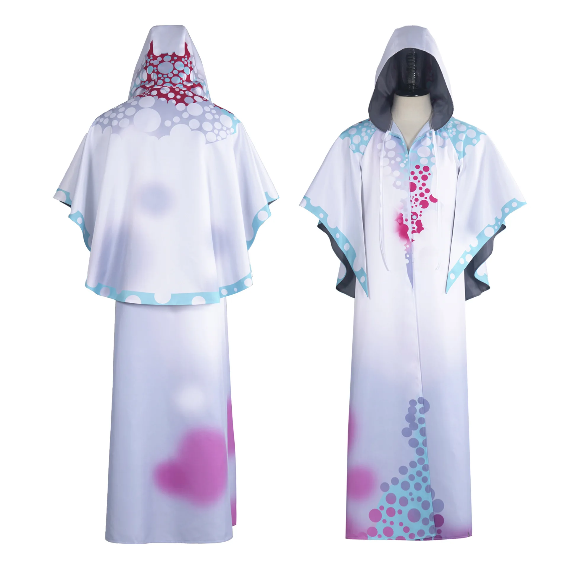 

Viktor Cosplay Costumes White Printed Cloak Game LOL Arcane 2 Role Play Uniform Halloween Christmas Carnival Dressing For Man