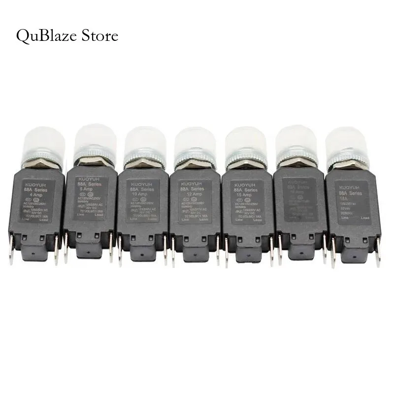

10 PCS KUOYUH 88A 3A 4A 5A 6A7A8A10A12A14A15A16A Protector Circuit Breaker Button Mount 32V DC Overload Switch