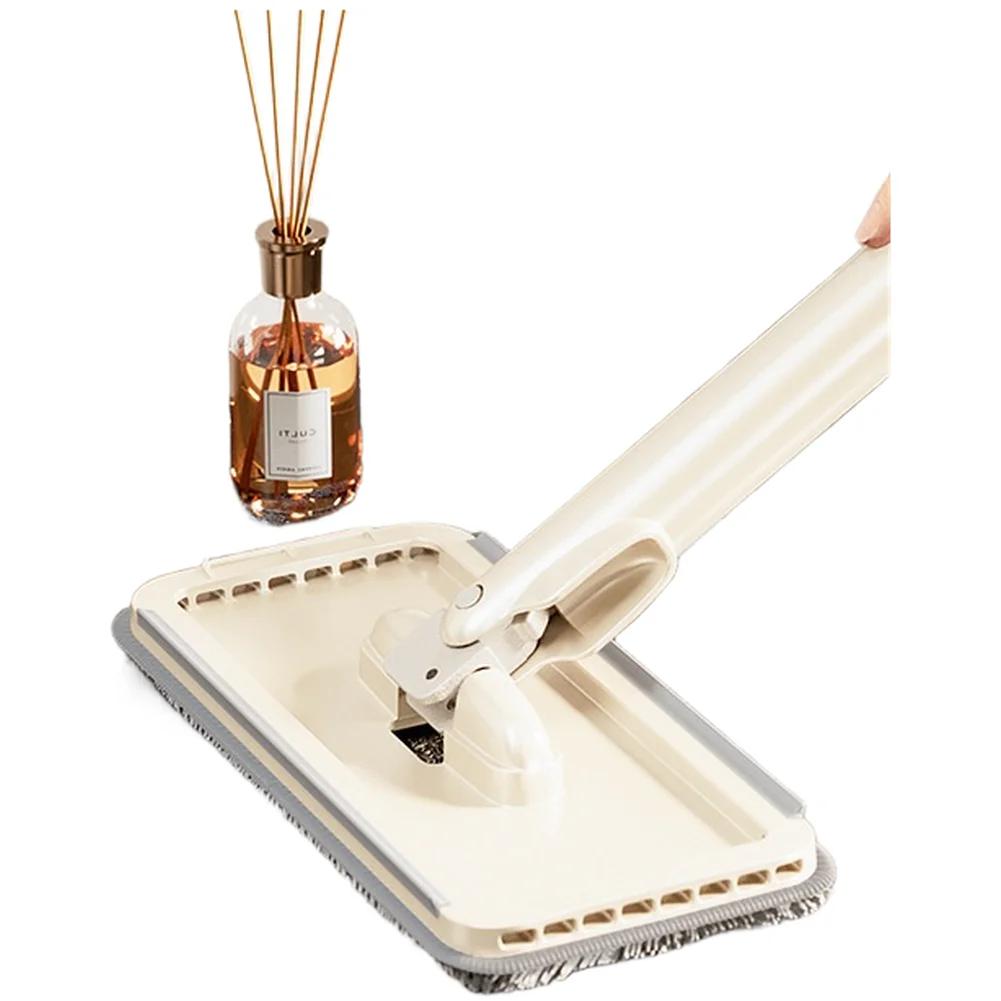 Compact Flat Mop with Rotating Head and Dedicated Cleaning Aid Designed for Desks Countertops and Small Workspaces
