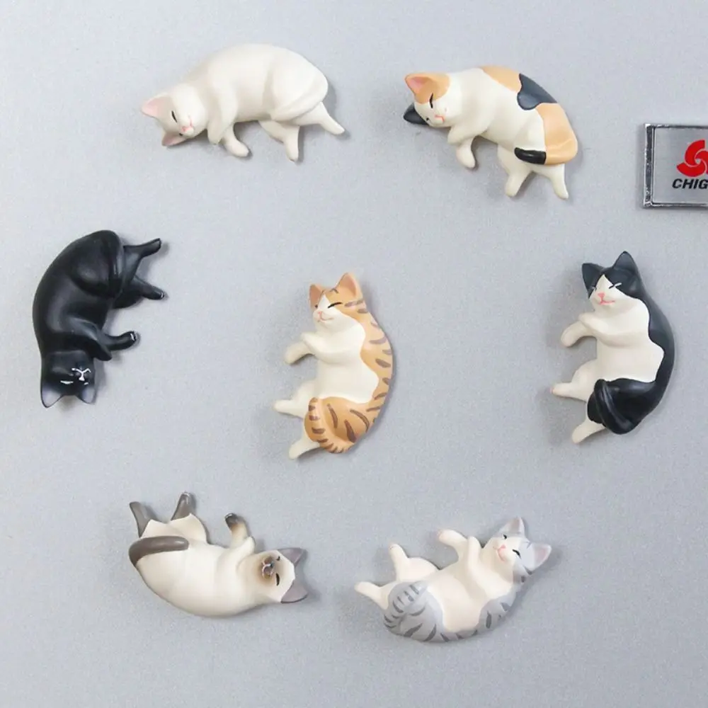 DIY Resin Sleep Cat Frigerator Decor Cartoon Lazy Kitten Refrigerador Wall Sticker Sleep Cat Wall Sticker Phone Case Home Decor