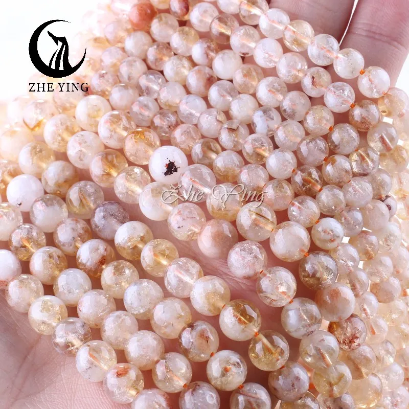Natural Stone Beads Citrine level 3 beads  Yellow Quartz  Gemstone Bead for Jewelry Making Bracelet Necklace 6/8/10mm