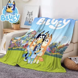 Bluey Cartoon Anime flanelowe Blanketbluey koc rodzinny domowa Sofa przerwa na Lunch koce dla dzieci koce dla studentów na drzemkę