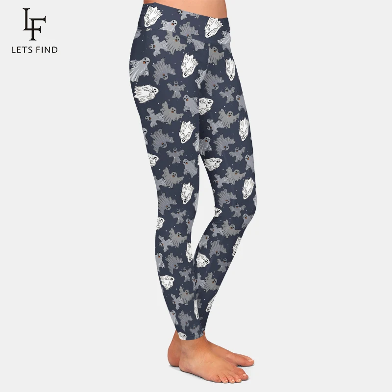 LETSFIND-Pantalon de fitness taille haute pour femme, leggings sexy pour filles, blanc, imprimé fantôme, glredépensé, Halloween, 3D, automne, nouveau