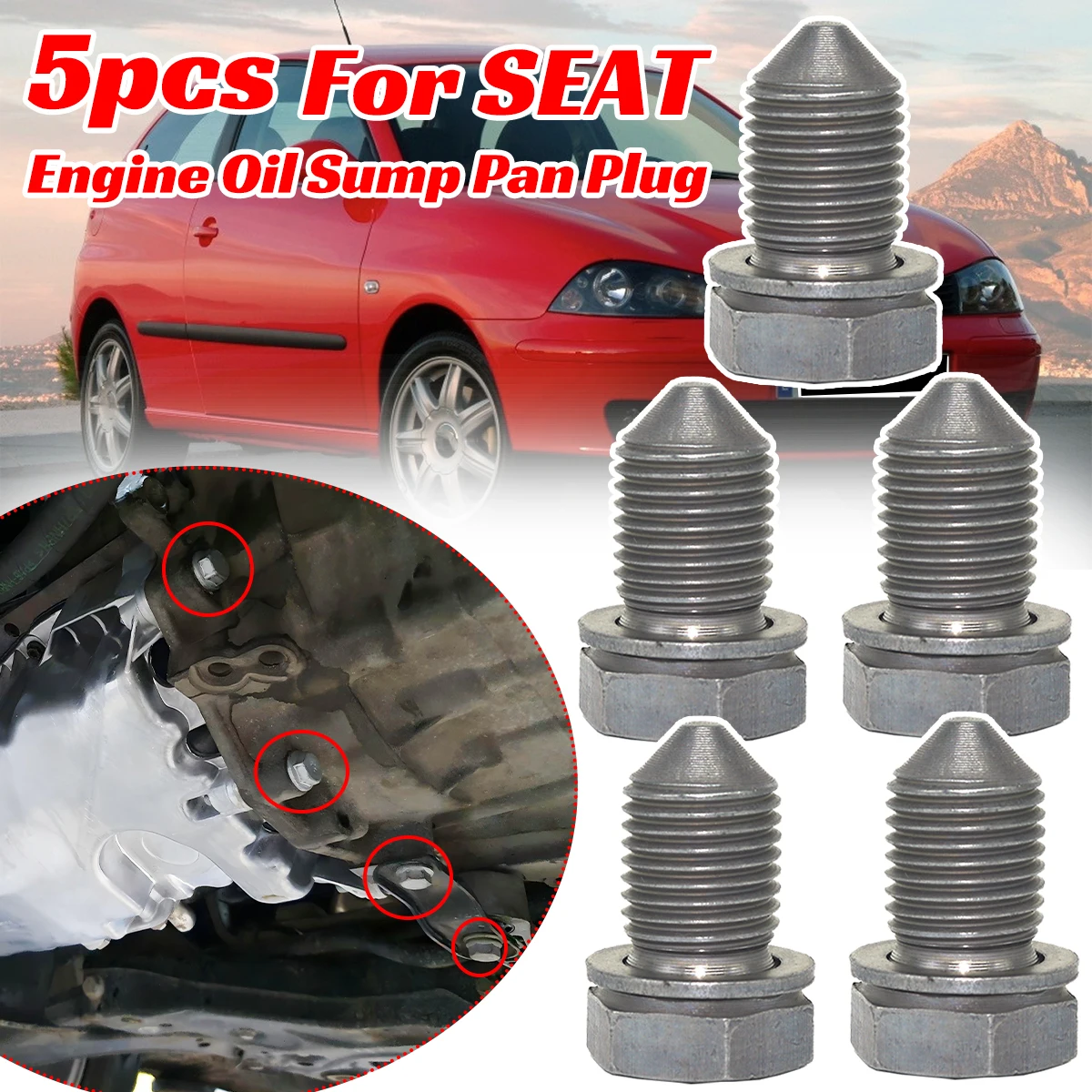 

5 шт. M14x1,5x22 пробка сливного уплотнения поддона двигателя, шайба, резьба N90813201 N90813202 N91101401 для SEAT Ibiza 6L 6J Leon