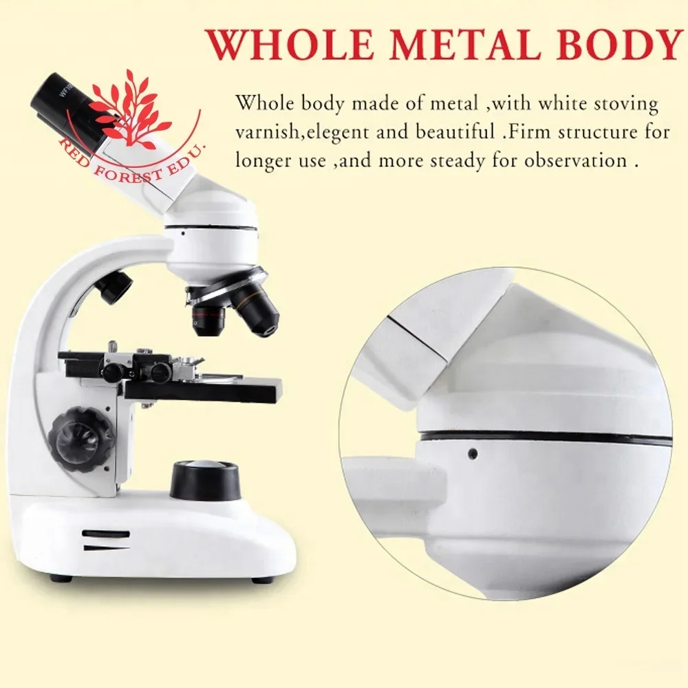 Biology lab equipment 40-400X binocular microscope