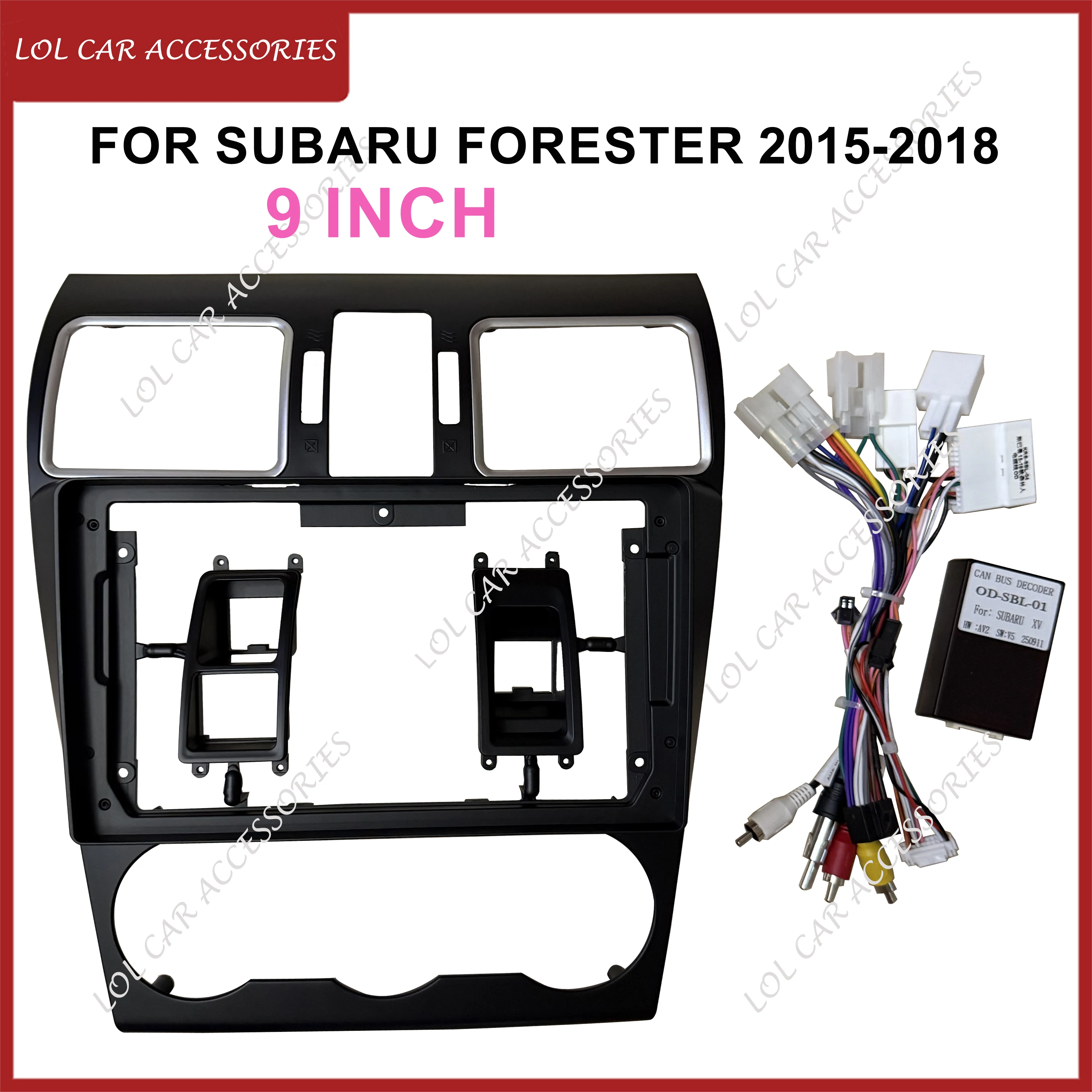 9인치 SUBARU FORESTER 2015-2018용 자동차 라디오 스테레오 GPS MP5 안드로이드 플레이어 2 Din 헤드 유닛 대시보드 패널 프레임
