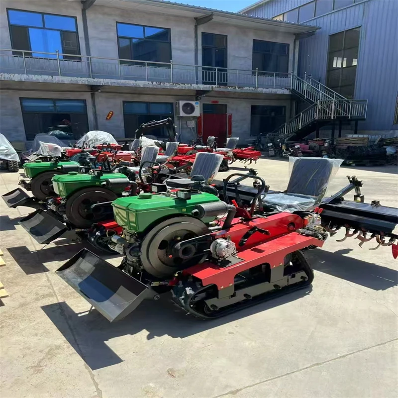 Small Crawler Micro Ploughing Machine Agricultural Shed Tiller Factory Direct Supply