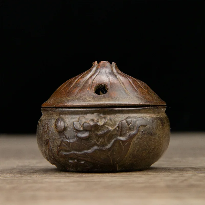 

Incense Burner Ornaments Lotus Incense Burner Tea Table Incense Burner Vintage Home Tea Ceremony Tea Art Decoration Alloy Folium