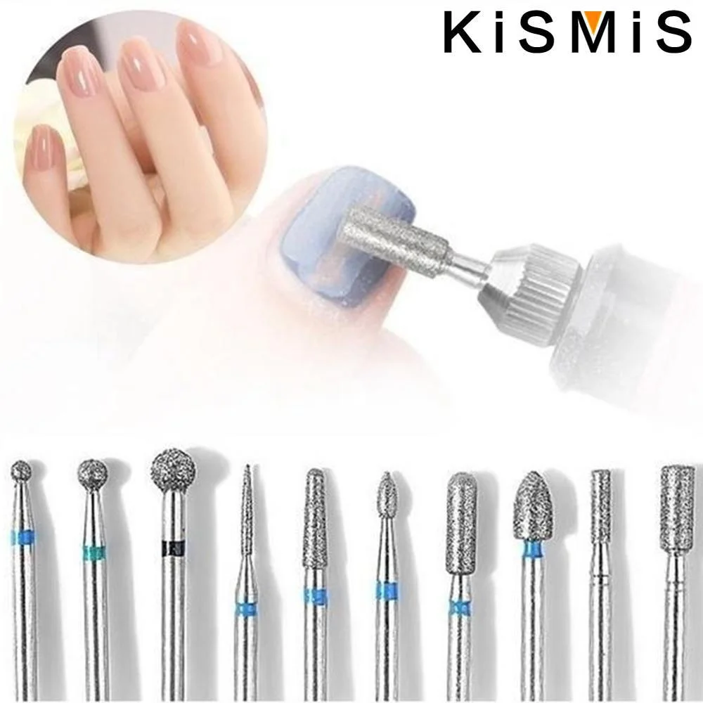 Set di punte per trapano per unghie da 10 pezzi Strumenti elettrici professionali per manicure per lucidatura del gel Lime per unghie Frese Accessori di rotazione