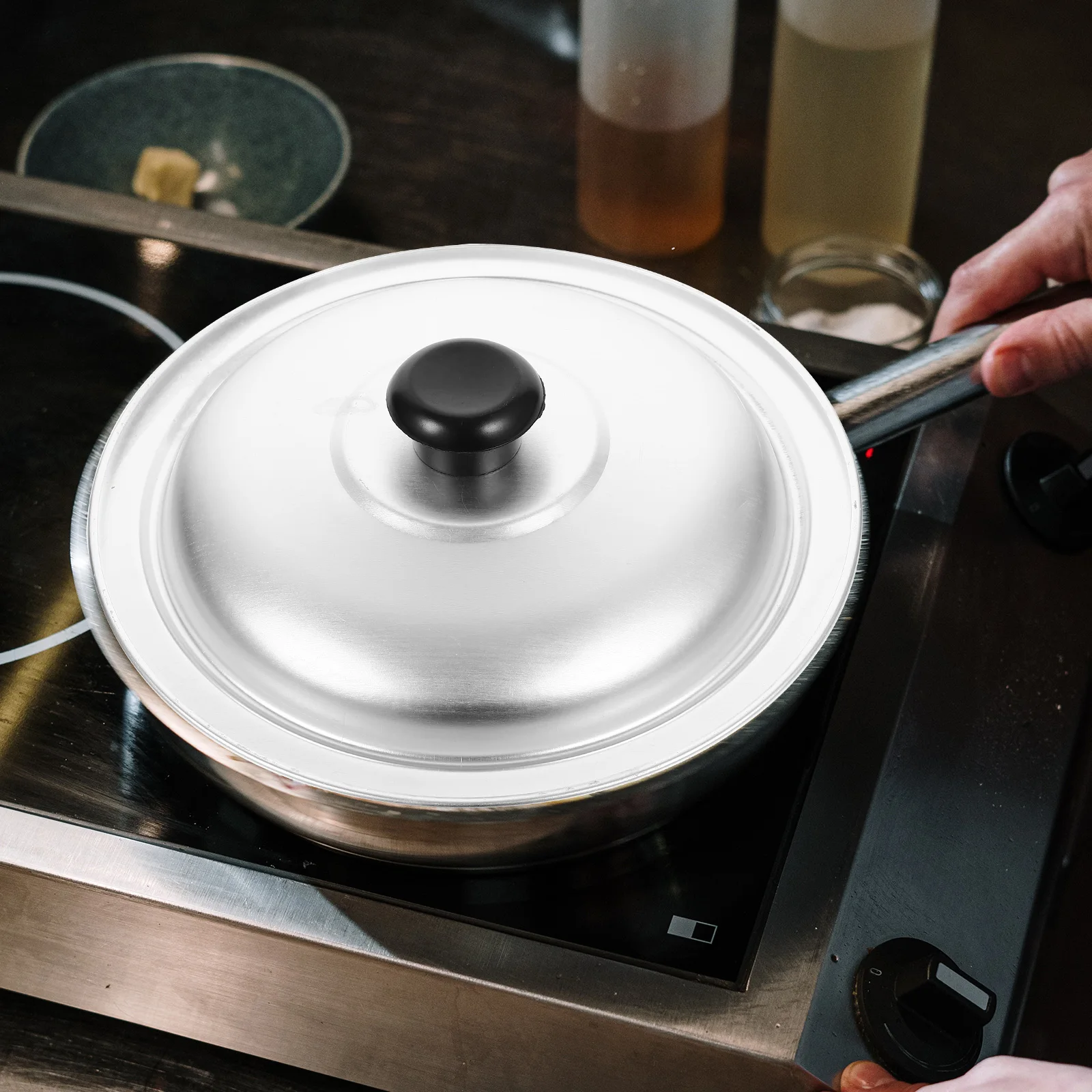 

Aluminum Pot Lid for Frying Pan Wok Universal Kitchen Lids Cookware Replacement Pans Grease Guard Splatter Screen