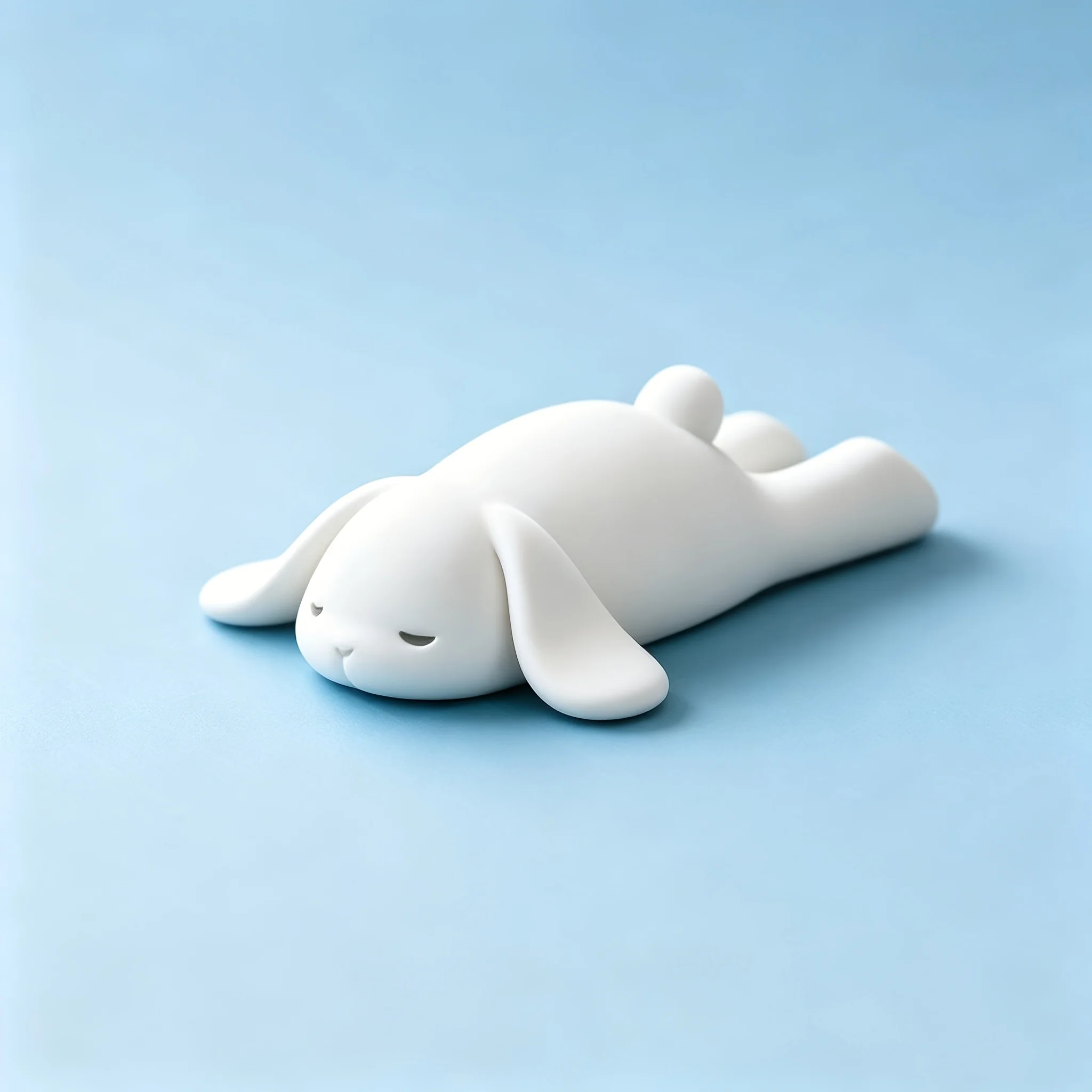 1pc 3D‑Printed Lying Prone Rabbit Sculpture Ornament, Minimalist Healing Desktop Statue, Unique Holiday Gift