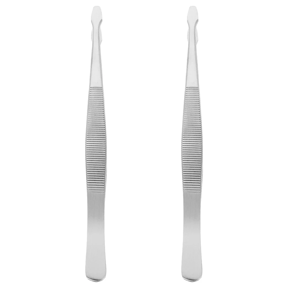 

2pc Stainless Steel Stamp Tweezers Precision Metal Stamp Tweezers Craft Non-magnetic Philately Tool Eyebrow Hair Removal Tweezer